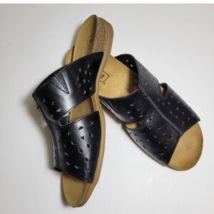 Propet Fionna Women’s Leather Black Slide Sandals Size 10, Extra Wide